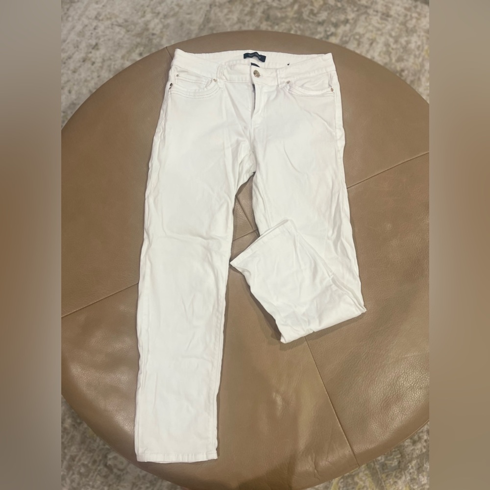 WHBM Slim Crop White Jeans